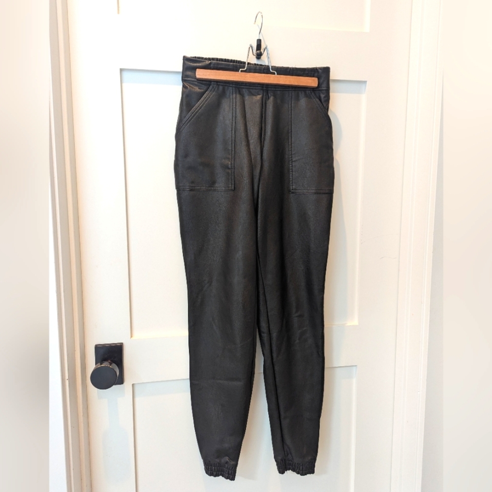 Spanx Faux Leather Joggers, size small